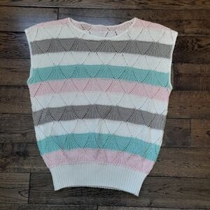 Striped Multicolor Women's Sweater Vest